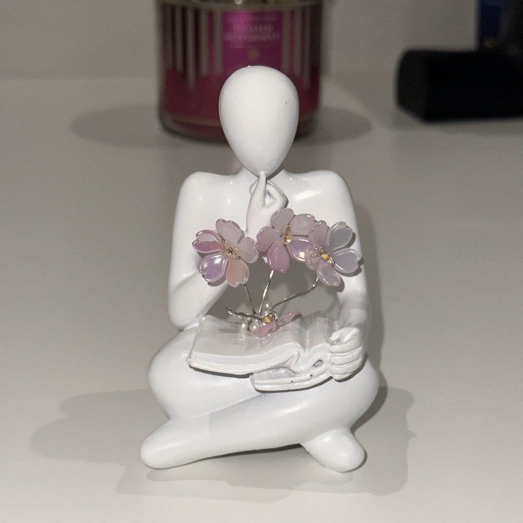 Illuminated Rose Reader Sculpture