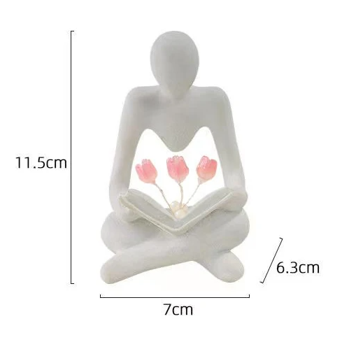 Illuminated Rose Reader Sculpture