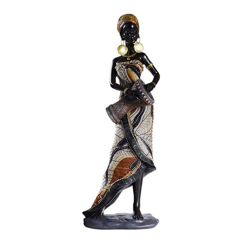 African Female Musician Sculpture