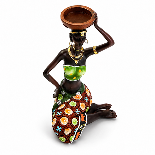 African Women Candle Holder Sculptures