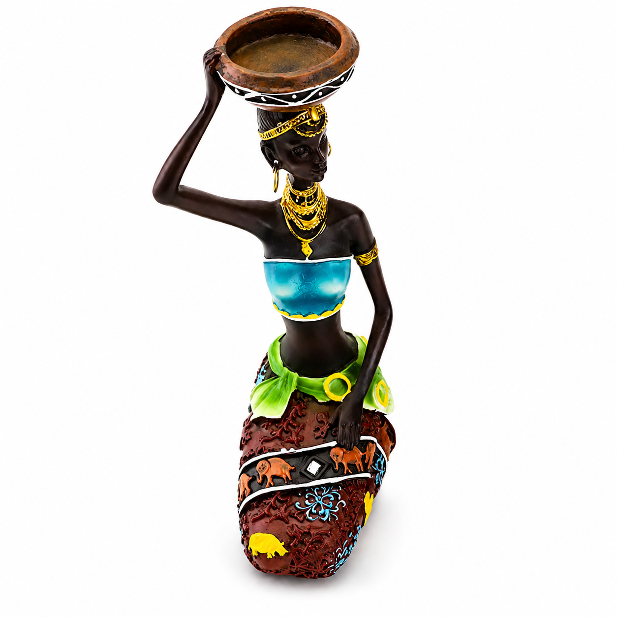 African Women Candle Holder Sculptures