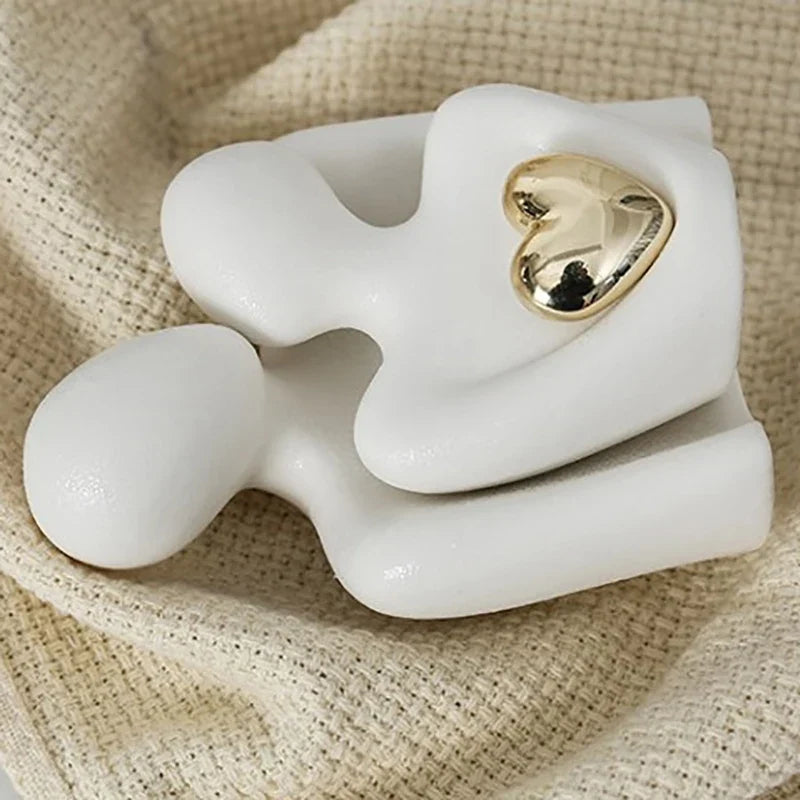 Golden Heart Bond Expression Sculpture