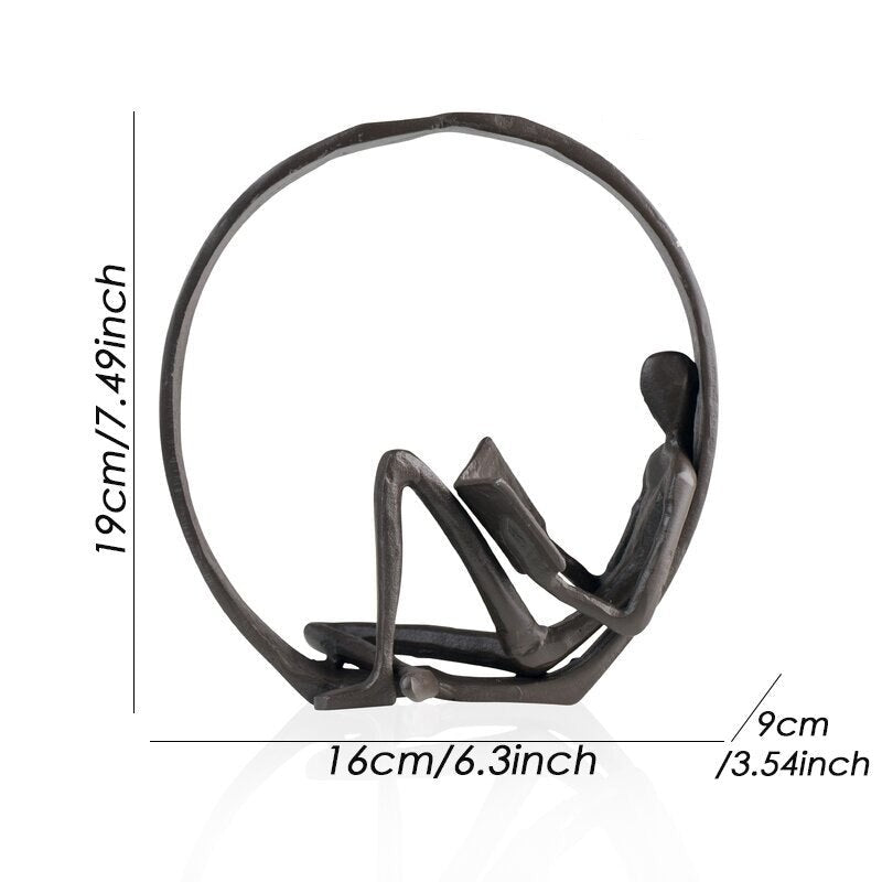 Iron Reader Sculpture