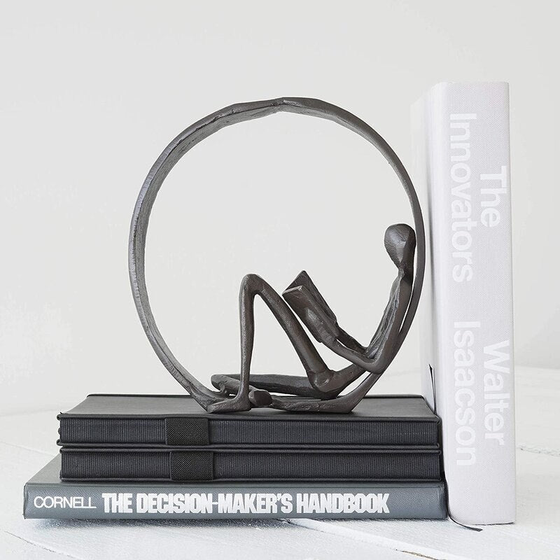 Iron Reader Sculpture