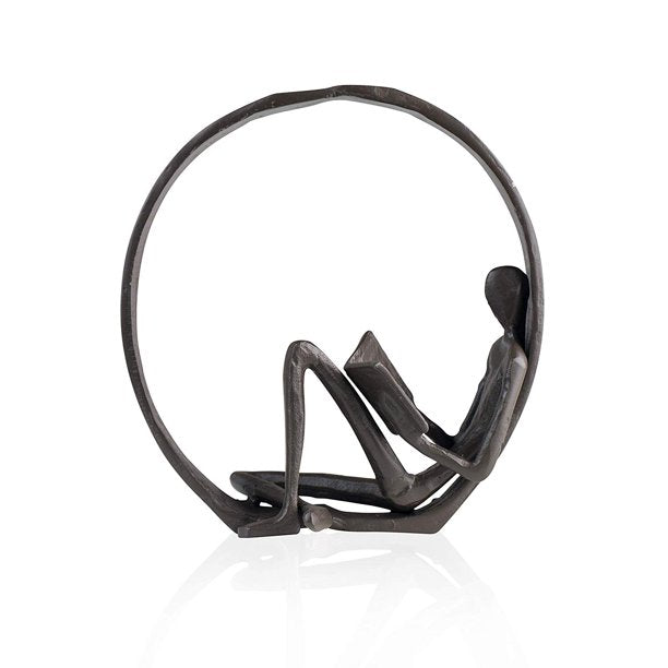 Iron Reader Sculpture